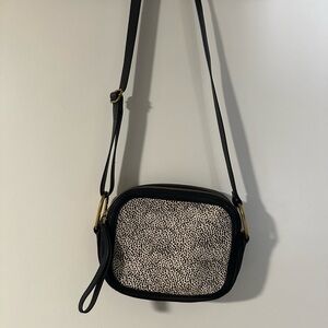 Genuine leather and mohair Fossil crossbody